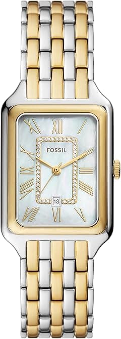 Fossil Raquel Three-Hand Date Two-Tone Stainless Steel Watch - ES5305 - Amazon.ae Price Tracker
