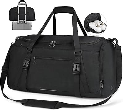 RAINSMORE Sports Bag Men Women Travel Bag Large 40L 55L Waterproof with Shoe Compartment Wet Compartment Weekender Training Bag Swimming Bag Gym Sports Bag Black, black, 40L - Amazon.ae Price Tracker