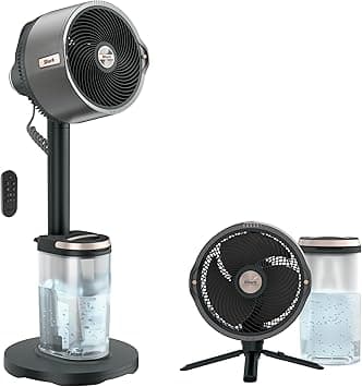 Shark FlexBreeze Pro Mist Fan — Indoor & Outdoor, Integrated Misting, Pedestal to Tabletop, Corded or Cordless, Up to 24-Hr Battery, Oscillating, Charcoal Grey, FA302 (2025 Release) - Amazon.ae Price Tracker