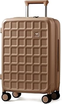 Carry On Luggage Suitcases With Wheels: Carry On Luggage 22x14x9 Airline Approved - Luggage With 8 Spinner Wheels, 100% PC Hard Shell - Suitcase For Travel Business (Chocolate Brown) - Amazon.ae Price Tracker
