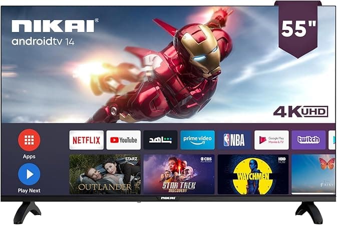 Nikai 55 Inch 4K Ultra HD Smart LED TV, Android 14, 1GB RAM, 8GB Storage, Quad Core Processor, Built-in WiFi, USB & HDMI Ports, Slim Frame –55NK4KSLED - Amazon.ae Price Tracker