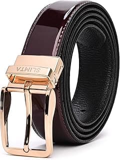 Men's Reversible Leather Belt Black/Brown with Rotating Buckle, Genuine Leather Classic Dress Belt - Amazon.ae Price Tracker
