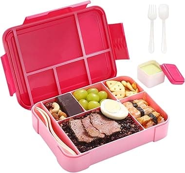 Lunch Box For Kids School, Bento Lunch Box, Lunch Containers for Adults/Kids/Toddler, Leakproof with 1330ML-5 Compartment Microwave & Dishwasher& Freezer Safe(Pink) - Amazon.ae Price Tracker