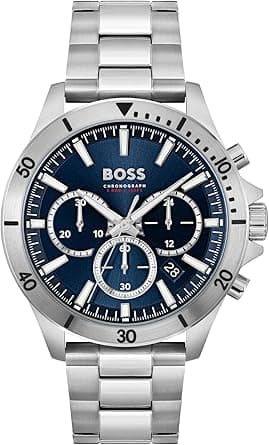 BOSS Chronograph Quartz Watch for men Collection Troper with Leather or Stainless Steel strap - Amazon.ae Price Tracker