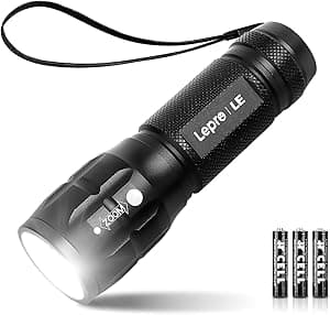 Lepro LED Torch Battery Powered, Small Bright Flashlight, Adjustable Focus, Water Resistant Pocket Torch, Lightweight Hand Torch for Power Cut, Camping, Dog Walking, Gifts for Kid Dad Men - Amazon.ae Price Tracker