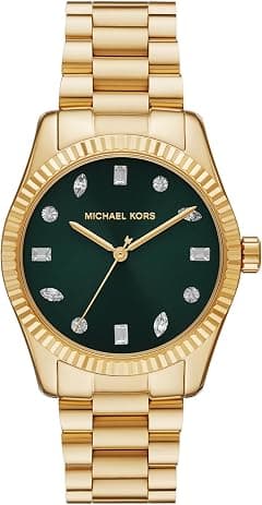 Michael Kors Women's Lexington Three-Hand Gold-Tone Stainless Steel Bracelet Watch (Model: MK7449), Gold, Lexington - Amazon.ae Price Tracker