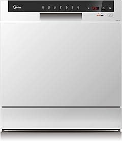 Midea Counter Top Dishwasher, Portable, 8 Place Settings, 7 Programs, Inverter Quattro, Silent & High Energy Efficient, Rapid Wash, Child Lock, Self Cleaning, 70 Intensive White, WQP8-3802F-S - Amazon.ae Price Tracker