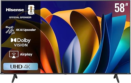 Hisense 58 inch Smart TV UHD 4K E6N-Dolby Vision,Game Mode Plus,Smooth Motion with MEMC,AI Sports Mode,Voice Control,Share to TV,Youtube,Netflix,Disney+,Shahid and Anghami,58E6N (2024 UAE Version) - Amazon.ae Price Tracker