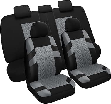 Pariitadin Car Seat Covers Full Set, Washable and Breathable Premium Cloth Automotive Vehicle Seat Cover for Car Interior, Universal Fit for Most Cars, Sedan, Truck, SUV(Black/Gray) - Amazon.ae Price Tracker