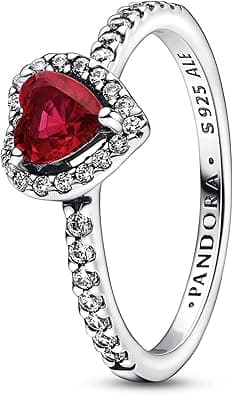 Pandora 198421C02 Women's Ring Raised Heart Red - Amazon.ae Price Tracker