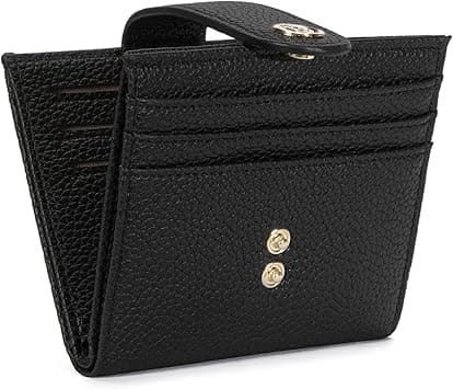 BOSTANTEN Slim Wallet for Women Small RFID Blocking Credit Card Holder Leather Bifold Wallets with Zipper Coin Pocket Black - Amazon.ae Price Tracker