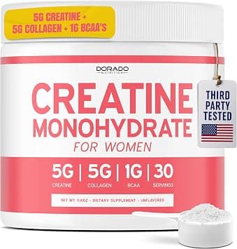 DORADO NUTRITION Creatine for Women | Creatine Monohydrate Powder 5g + 5000mg Collagen + 1000mg BCAA 2:1:1 (30 Servings) Supports Glutes, Lean Muscle Mass & Recovery - Amazon.ae Price Tracker