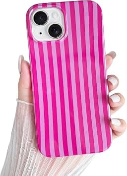 Yeddabox for iPhone 15 Case Cute Striped Phone Case Soft TPU Slim Shockproof Phone Cover for Women Girls, Hot Pink - Amazon.ae Price Tracker