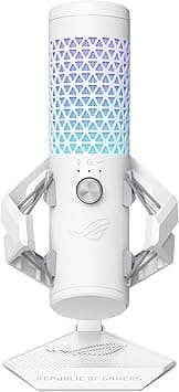 ASUS ROG Carnyx USB Gaming Microphone (25mm condenser capsule, 192kHz/24-bit, cardioid, high-pass filter, built-in pop filter, metal shock mount, one-touch mute, Aura Sync RGB)- Moonlight White - Amazon.ae Price Tracker