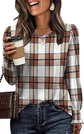 XIEERDUO Blouses for Women Dressy Casual Long Sleeve Shirts Fashion Clothing Puff Sleeve Tunic Tops with Smocked Cuffs - Amazon.ae Price Tracker