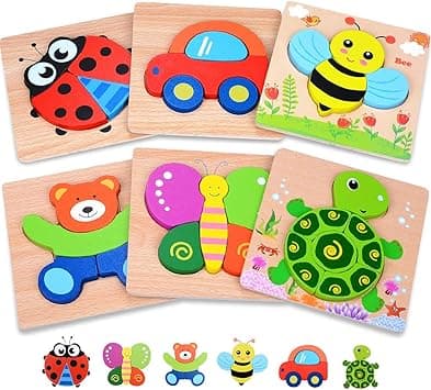 MAGIFIRE Wooden Toddler Puzzles Gifts Toys for 1 2 3 Year Old Boys Girls Baby Infant Kid Learning Educational 6 Animal Shape Jigsaw Eco Friendly Child Kid Montessori Stem Travel Toy - Amazon.ae Price Tracker