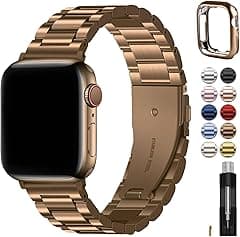 Fullmosa Metal Band with Case Compatible with Apple Watch Strap 49mm 46mm 45mm 44mm 42mm 41mm 40mm 38mm, Steel Apple Watch Band for iWatch Ultra3/2/1 SE3/SE2/SE Series 11/10/9/8/7/6/5/4/3/2/1 - Amazon.ae Price Tracker