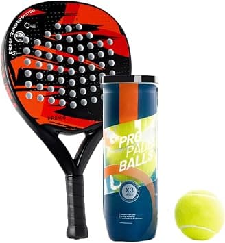 Padel Racket Set with 3 Balls, Red/Orange/Black, Professional and Beginner Level - Amazon.ae Price Tracker