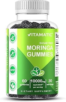 Vitamatic Sugar-Free Moringa Gummies - 10,000 mg Equivalent Per Serving - Complete Green Superfood - 60 Pectin Based Gummies - Amazon.ae Price Tracker
