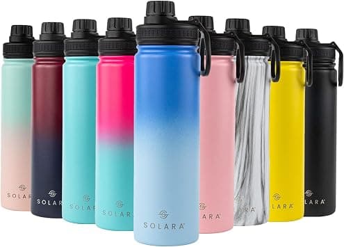 SOLARA Insulated Bottle 650ml, Hot Water Bottle, Thermosteel Water Bottle for Travel, Home, Office, School, Gym, Adults, Water Bottle Hot and Cold, Sipper Bottle, Blue Wave - Amazon.ae Price Tracker