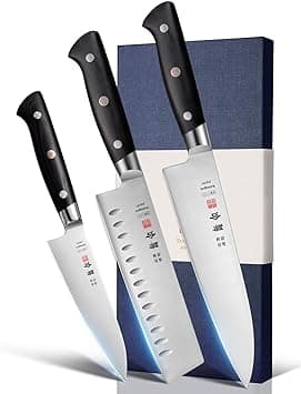 Chef Knife Set 3PCS Kitchen Knives with Japanese AUS-8 Alloy Steel, Japanese Knife Set with Full-Tang Pakkawood Handle and Premium Gift Box (Classic Series) - Amazon.ae Price Tracker