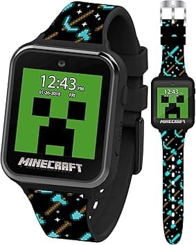 Minecraft Kids Smart Watch - Interactive Touchscreen with Games, Camera, Step Counter, Alarm, Timer, Voice Recorder, and Cool Minecraft Silicone Strap - Fits Wrists 5.5" to 8.0" - Amazon.ae Price Tracker