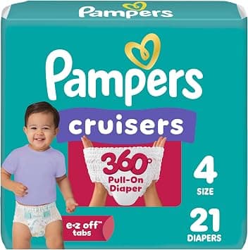 Pampers Diapers Size 4, 21 Count - Pull On Cruisers 360 Fit Disposable Baby Diapers with Stretchy Waistband, Jumbo Pack (Packaging May Vary) - Amazon.ae Price Tracker