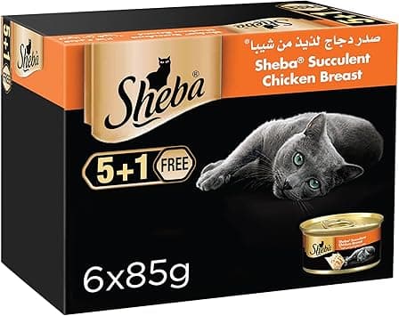 Sheba Cat Food Succulent Chicken Breast Can, Pack of 6x85g (Packaging may vary) - Amazon.ae Price Tracker