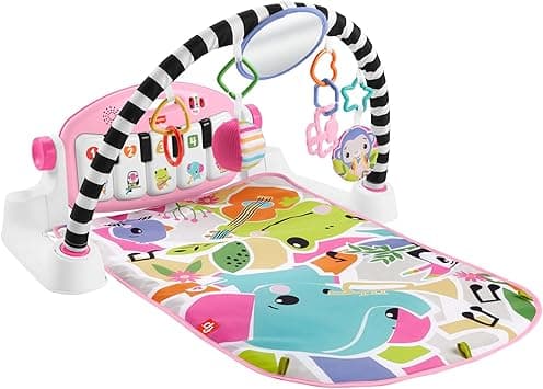 Fisher-Price Baby Activity Mat Glow and Grow Kick & Play Piano Gym, Portable Musical Toy with Smart Stages Learning, Ages 0+ Months, Pink, Queens English Version, HWY61 - Amazon.ae Price Tracker