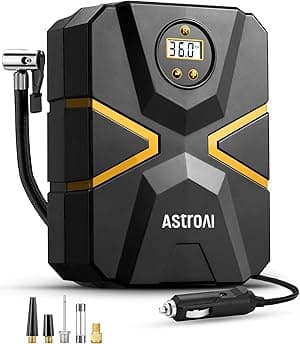 AstroAI Tyre Inflator Air Compressor 12V DC, Digital Car Tyre Pump 150 PSI, Preset Tyre Pressure & Auto Shutoff, Electric Air Pump for Car Tyres, Bicycles, Other Inflatables (Yellow) - Amazon.ae Price Tracker