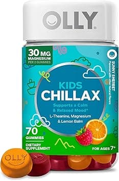 OLLY Kids Chillax Gummy, for a Calm and Relaxed Mood*, Magnesium, L-Theanine, Lemon Balm Extract, Chewable Supplement, Sherbet Flavored, 35 Day Supply - 70 Count (Packaging May Vary) - Amazon.ae Price Tracker