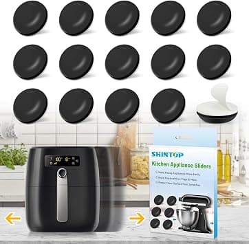 Shintop Kitchen Appliance Sliders, 16pcs Self Adhesive Small Appliance Sliders Easy Sliders Appliance Mover Space Saving Home Must Have Gadgets for Countertop Coffee Maker, Air Fryer (Black) - Amazon.ae Price Tracker