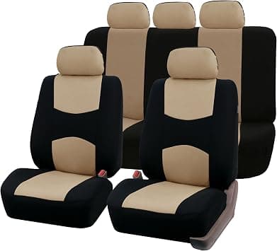 FH Group Car Seat Covers Full Set Beige Cloth - Universal Fit, Automotive Seat Covers, Low Back Front Seat Covers, Airbag Compatible, Split Bench Rear Seat, Washable Car Seat Cover for SUV, Sedan, Van - Amazon.ae Price Tracker
