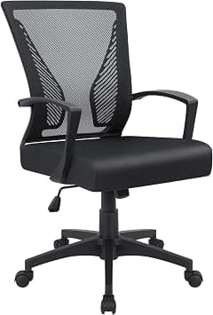 Furmax Office Chair Mid Back Swivel Lumbar Support Desk Chair, Computer Ergonomic Mesh Chair with Armrest (Black) - Amazon.ae Price Tracker