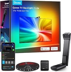 Govee TV Backlight 3 Lite with Fish-eye Correction Function Sync to 75-85 Inch TVs, RGBICW Wi-Fi TV LED Backlight with Camera, 4 colours in 1 Lamp Bead, Voice and APP Control, Adapter - Amazon.ae Price Tracker