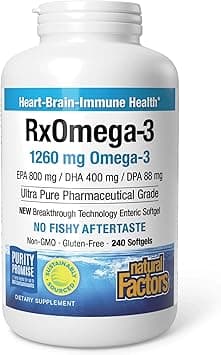 Natural Factors RxOmega-3, Natural Support for Heart Health with DHA and EPA, Daily Dietary Supplement, 120 Softgels - Amazon.ae Price Tracker