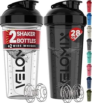 VELOMIX -2 Pack- 28 oz Protein Shaker Bottles for Protein Mixes - 2x Wire Whisk | Leak Proof Shaker Cups for Protein Shakes | Gym Protein Shaker Bottle Pack | Shakers for Protein Shakes - Amazon.ae Price Tracker