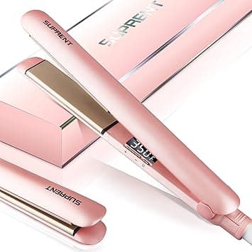 SUPRENT Hair Straightener 1 Inch Flat Iron- 2-in-1 Ceramic Straightens & Curls for Travel- Heats Up Fast- Hair Straightening Iron with 110-240V Dual Voltage and LCD Display- Pink - Amazon.ae Price Tracker