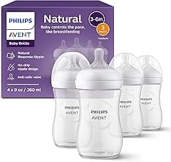 PHILIPS AVENT Natural Baby Bottle with Natural Response, Clear, 9oz, 4pk, SCY903/04, 9 Ounce - Amazon.ae Price Tracker