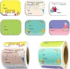 JENKEM Happy Birthday Gift Stickers Set - Birthday Gift Name Tags Labels 6 Unique Designs for Party Favors, Gifts, and Decorations - Amazon.ae Price Tracker