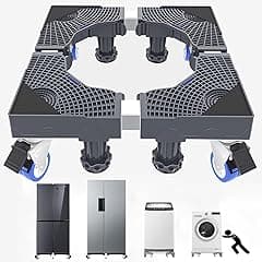 Adjustable Fridge Stand 8 Strong Feet, Washing Machine Stand Base, Universal Stand Base Refrigerator Stand, Easy to Move & Moisture-proof, for Furniture Portable Refrigerator Dryer Stand - Grey - Amazon.ae Price Tracker