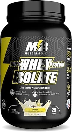 100% Whey Protein Isolate Protein Powder Mix With BCAAs & Glutamine, Vanilla Flavor 2lb - Amazon.ae Price Tracker
