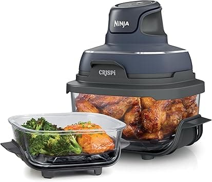 Ninja Crispi 4-in-1 Portable Glass Air Fryer Cooking System, 1500W, 1.4L & 3.8L Glass Containers with Storage Lids, Cyberspace Gray, FN101MEGY, 2 Years Warranty, Middle East Version - Amazon.ae Price Tracker