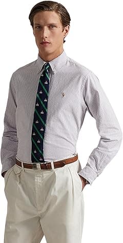 POLO RALPH LAUREN Mens Classic Fit Striped Oxford Shirt - Amazon.ae Price Tracker