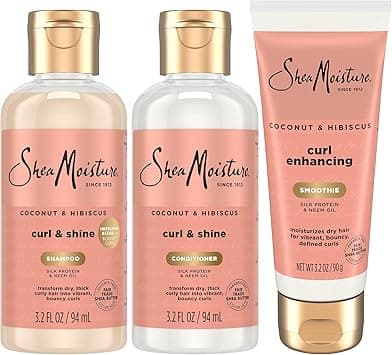 SheaMoisture Travel Essentials Hair Care Bundle, Coconut & Hibiscus Curl & Shine Shampoo & Conditioner + Curl Enhancing Smoothie for Bouncy Curls, Frizz Control, 3.2 Oz Ea - Amazon.ae Price Tracker