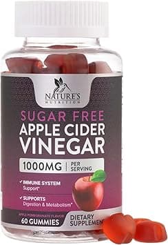Apple Cider Vinegar Gummies for Weight Loss 1000mg - Vegan Apple Vinegar Gummy for Detox & Cleanse, ACV Supplement Pills, Vitamin B12, Sugar Free ACV Gummy, Non-GMO, Nature's Nutrition - 60 Gummies - Amazon.ae Price Tracker