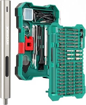 HYCHIKA Precision Screwdriver Set, Mini Electric Screwdriver 67-in-1 with 52 Magnetic Bits, 3 Torque Settings, LED Light & Rechargeable Repair Tool Kit for Computer Phone Camera - Amazon.ae Price Tracker
