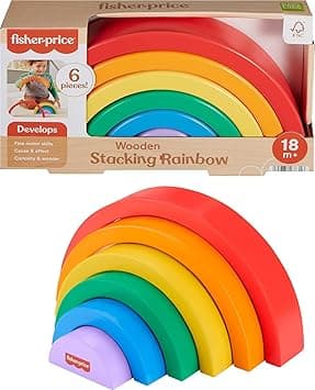 Fisher-Price Toddler Toy Wooden Stacking Rainbow, 6 Colorful Wood Pieces for Fine Motor Play for Kids Ages 18+ Months - Amazon.ae Price Tracker