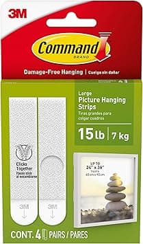 Command Picture Large Hanging Strips White color, 4 pairs/pack | Holds 7.2 kg whole pack | Organize | Decoration | No Tools | Holds Strongly | Damage-Free Hanging - Amazon.ae Price Tracker