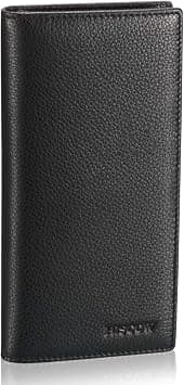 HISCOW Bifold Long Wallet with 15 Credit Card Slots - Italian Calfskin (Pebbled Black) - Amazon.ae Price Tracker
